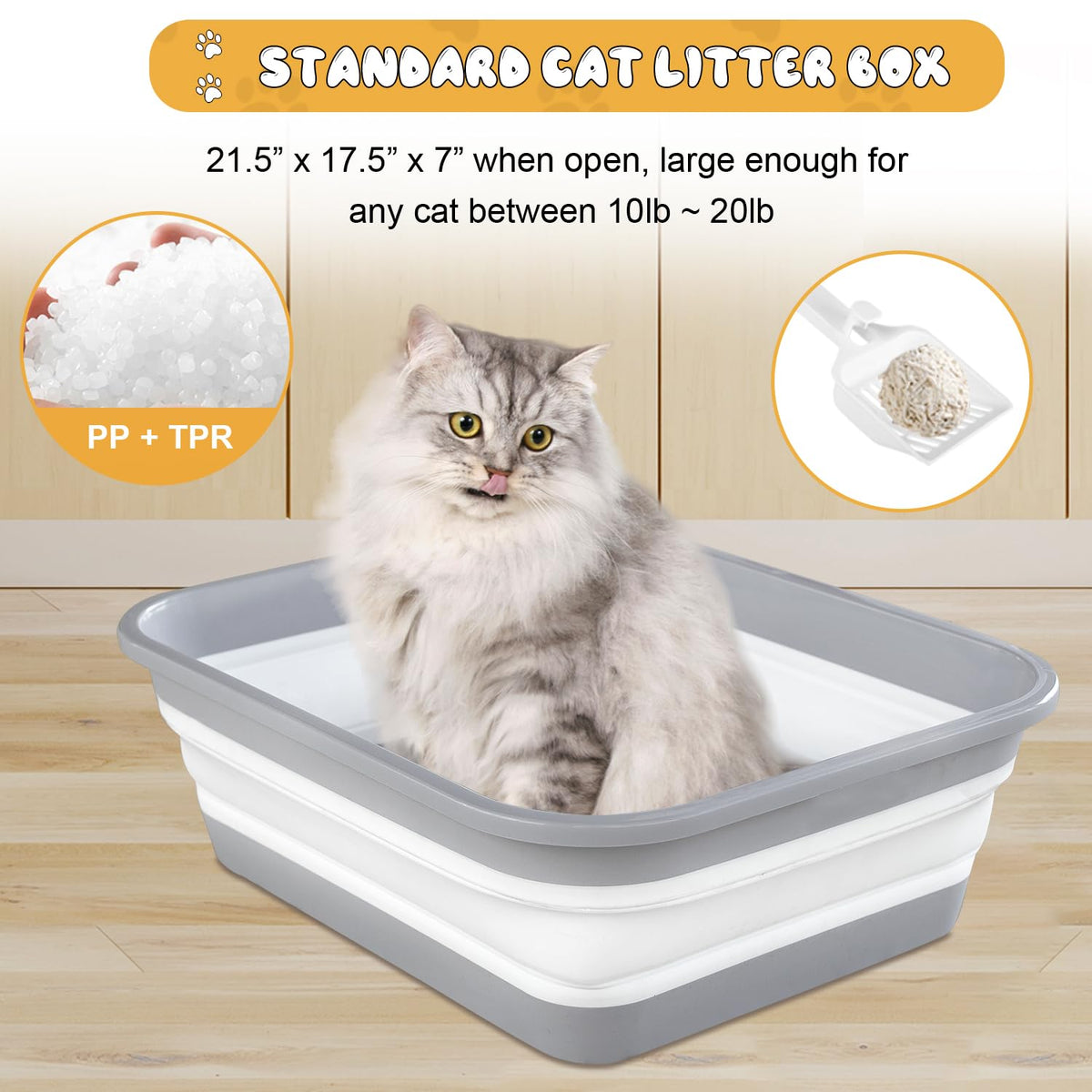 Collapsible Open Cat Litter Box M623