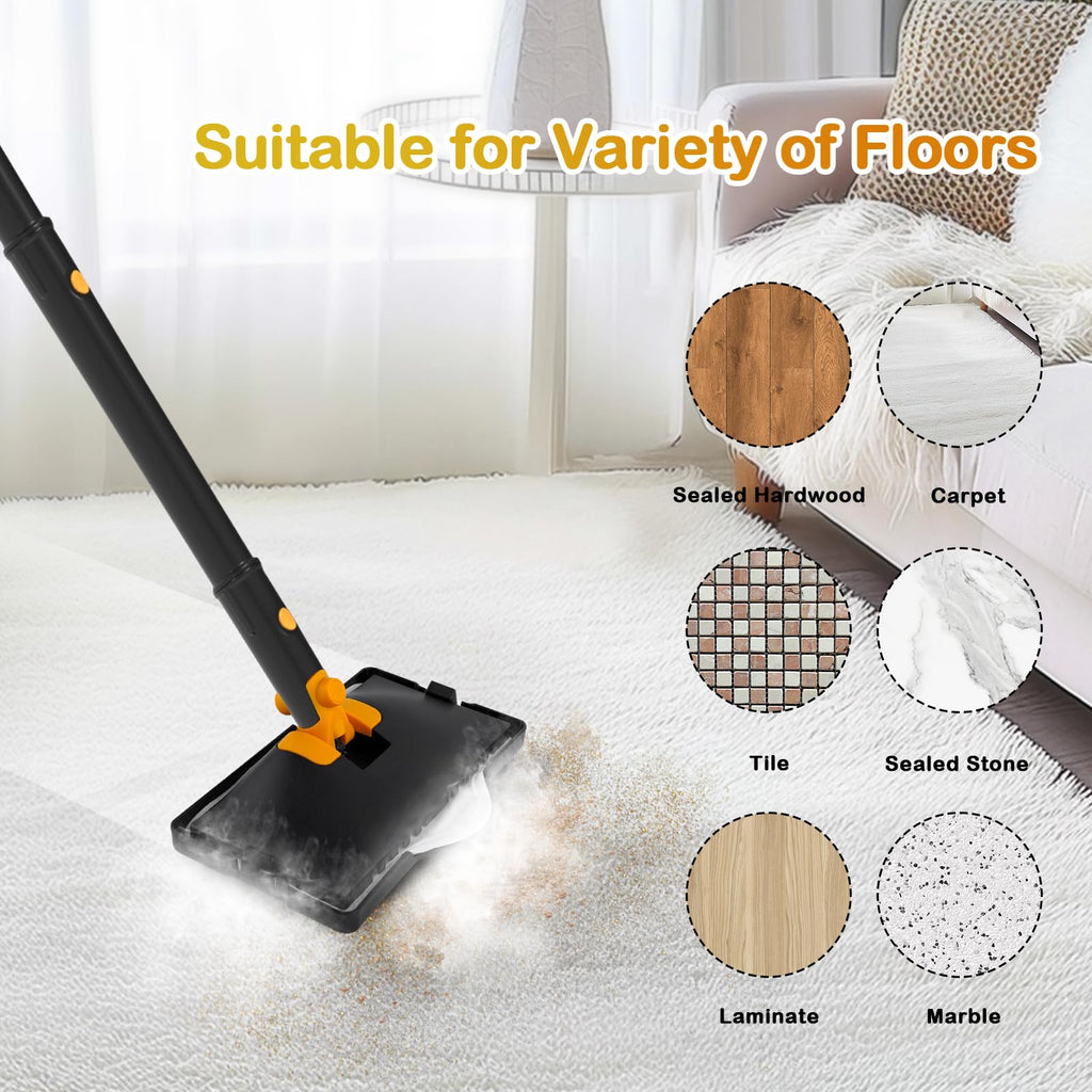 Steam Mop with 23FT Cord, 12OZ Removable Tank F358