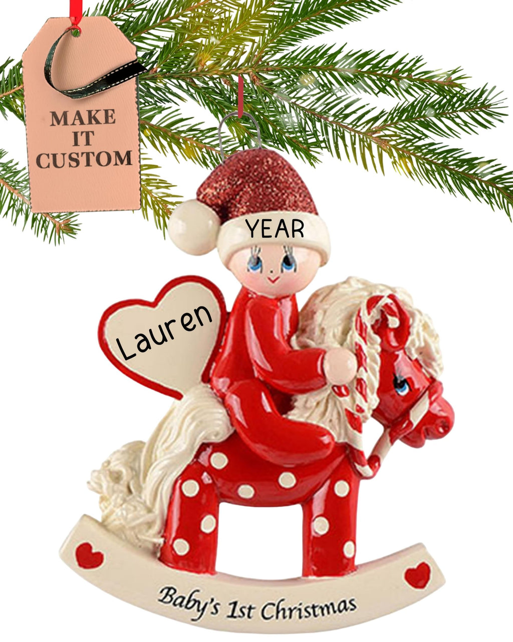 Baby's First Christmas Ornament 2026 Red Horse E371