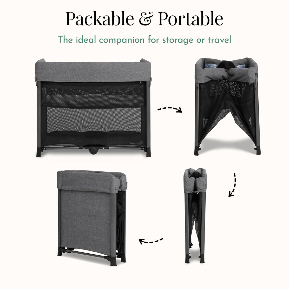 Portable Playard with Instant Fold and Bassinet, Grey T866
