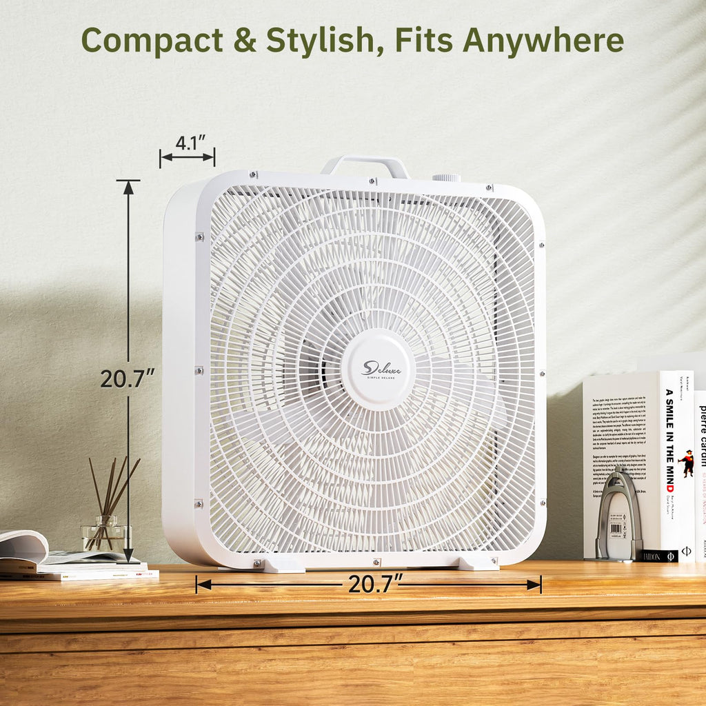 20” White 3-Speed Box Fan with Carry Handle C315