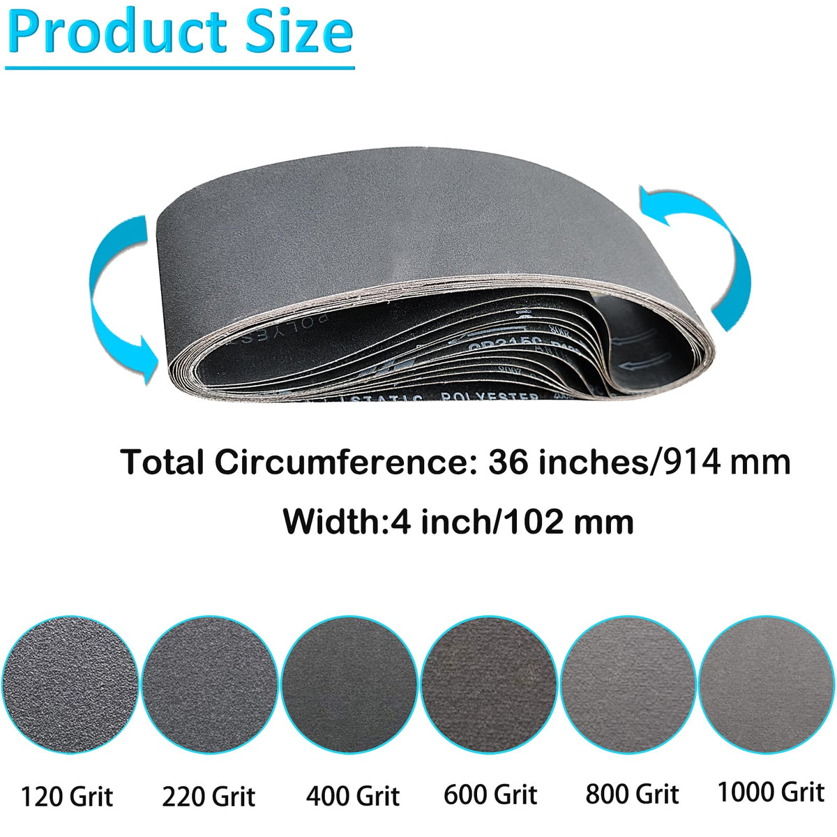 4 x 36 Inch Silicon Carbide Sanding Belts 6 Pack E302886