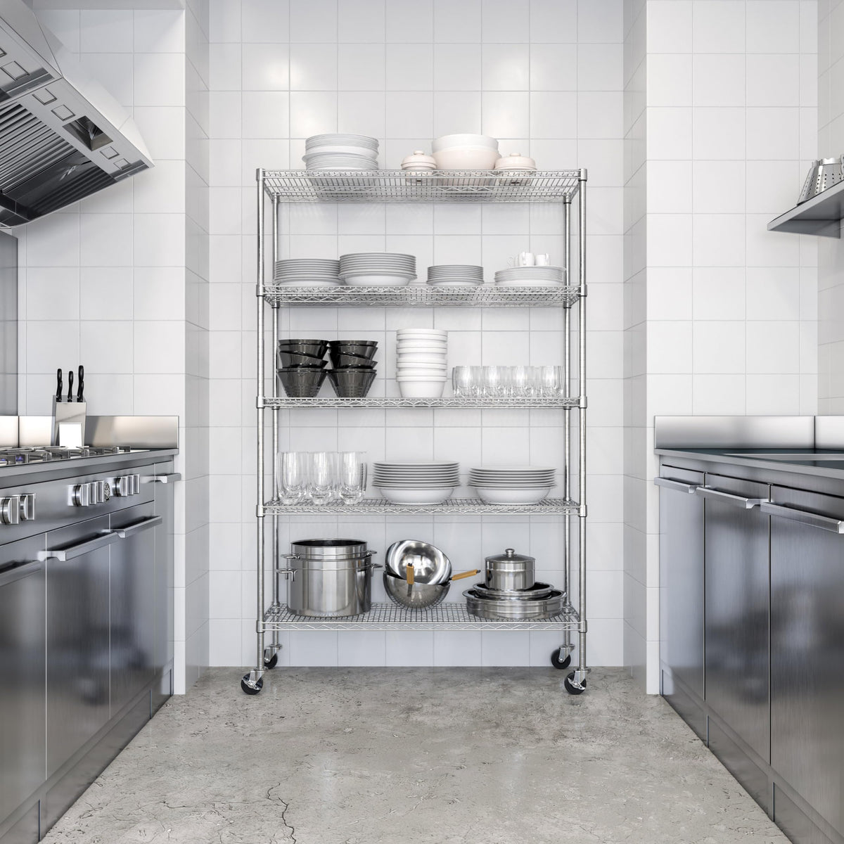 5-Tier Solid Steel Wire Shelving Rack V542910