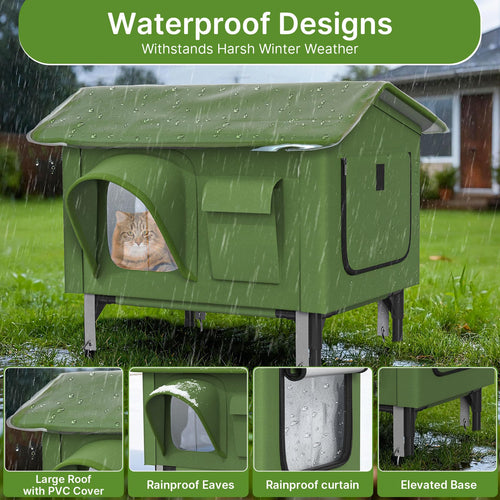 24" Heated Cat House with Escape Door N335721