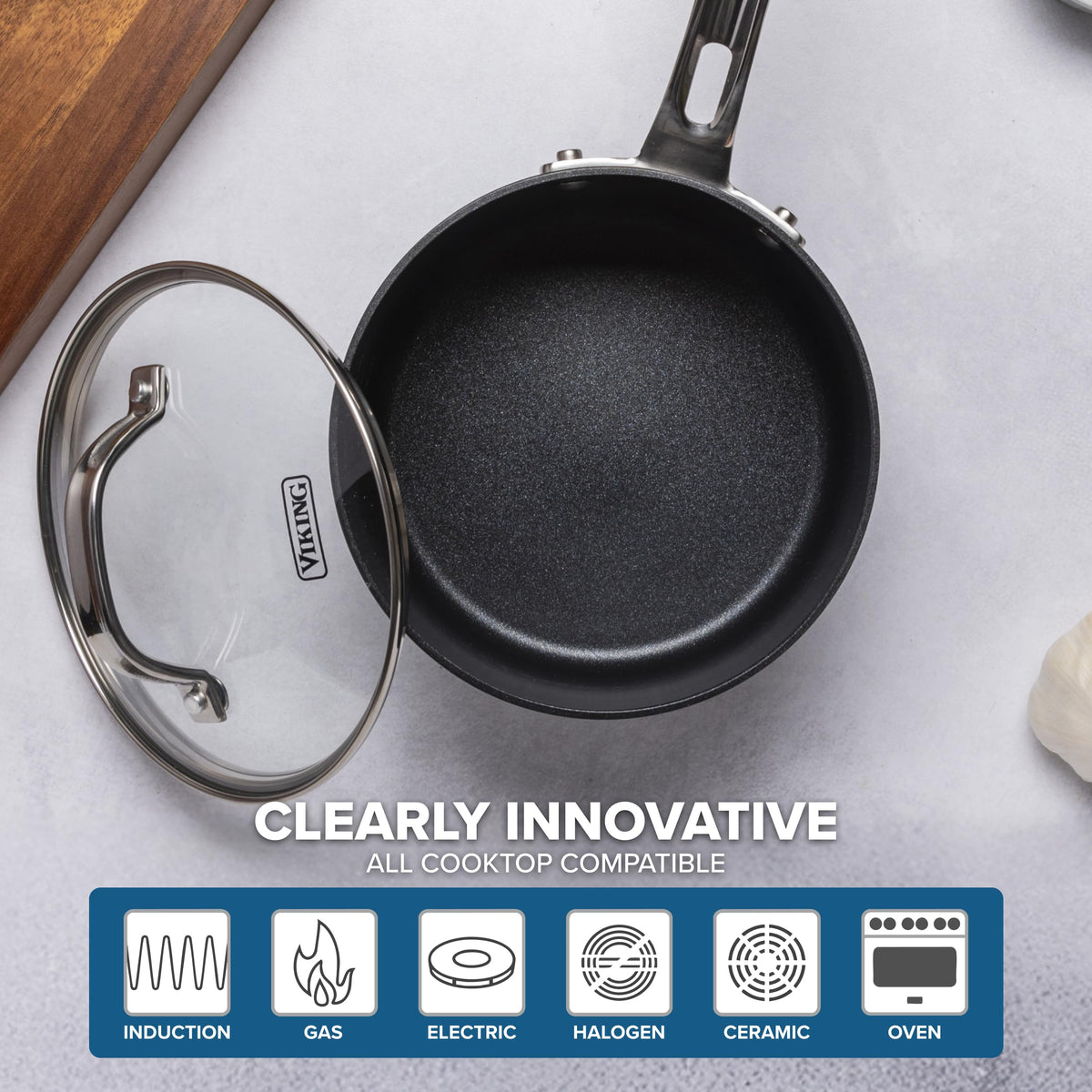 12 Piece Non Stick Hard Anodized Cookware Set with Glass Lids W482474