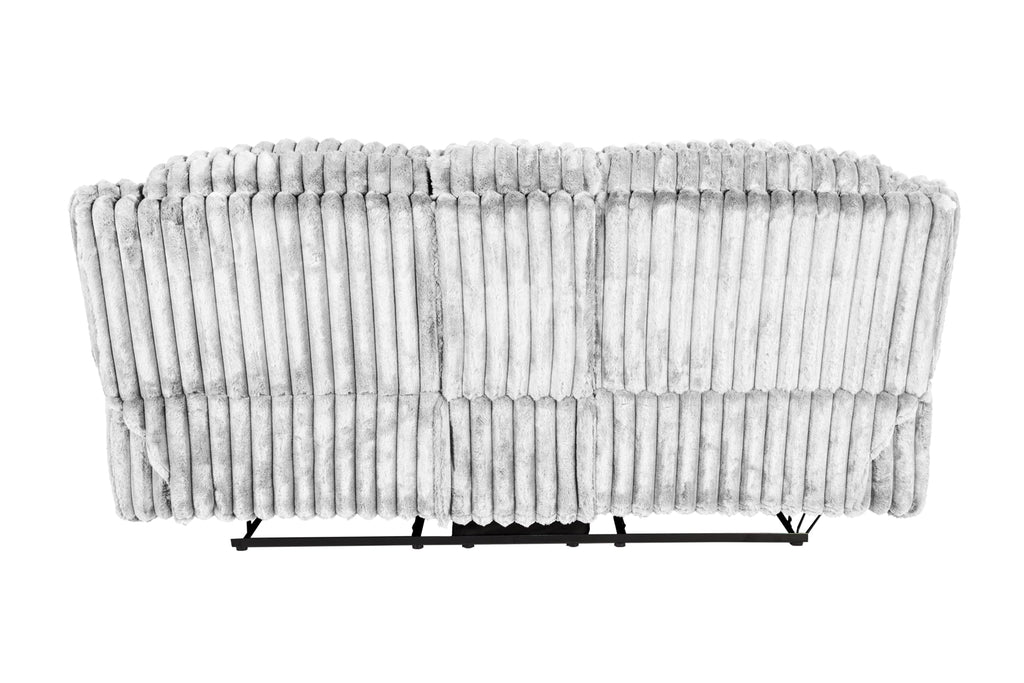 Light Gray Corduroy Manual Motion Loveseat N748
