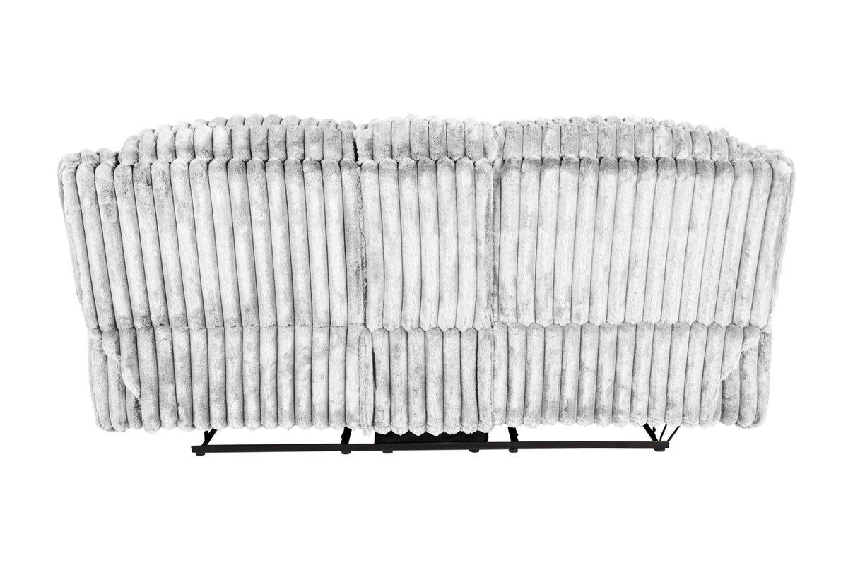 Light Gray Corduroy Manual Motion Loveseat N748