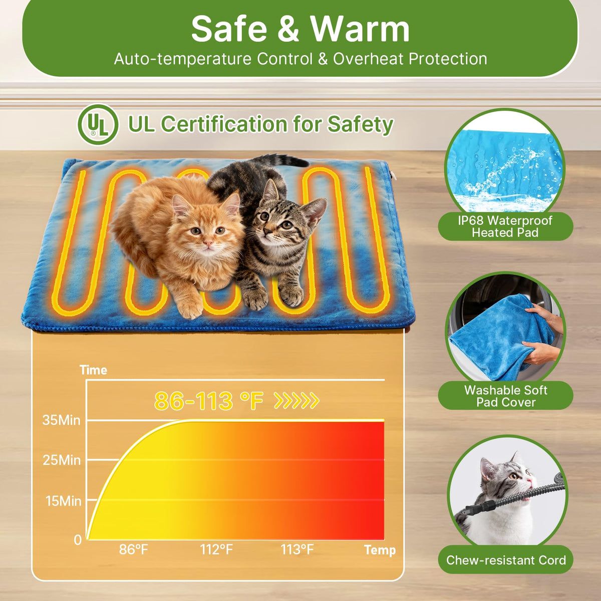 24" Heated Cat House with Escape Door N335721