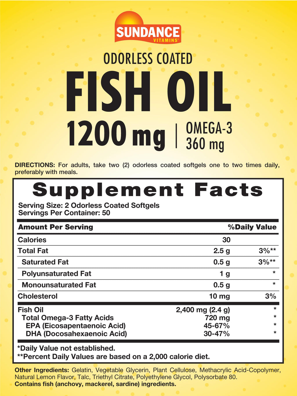 Fish Oil 1200mg 100 Softgels S203879
