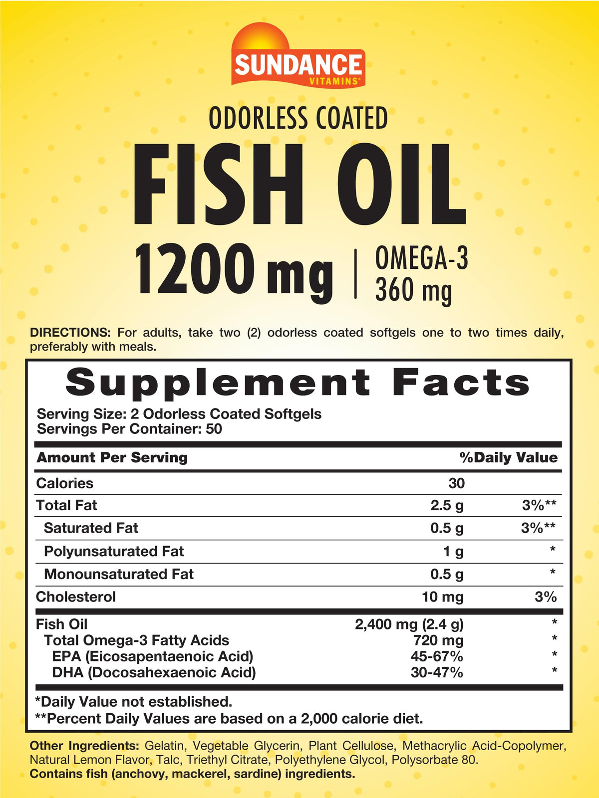 Fish Oil 1200mg 100 Softgels S203879