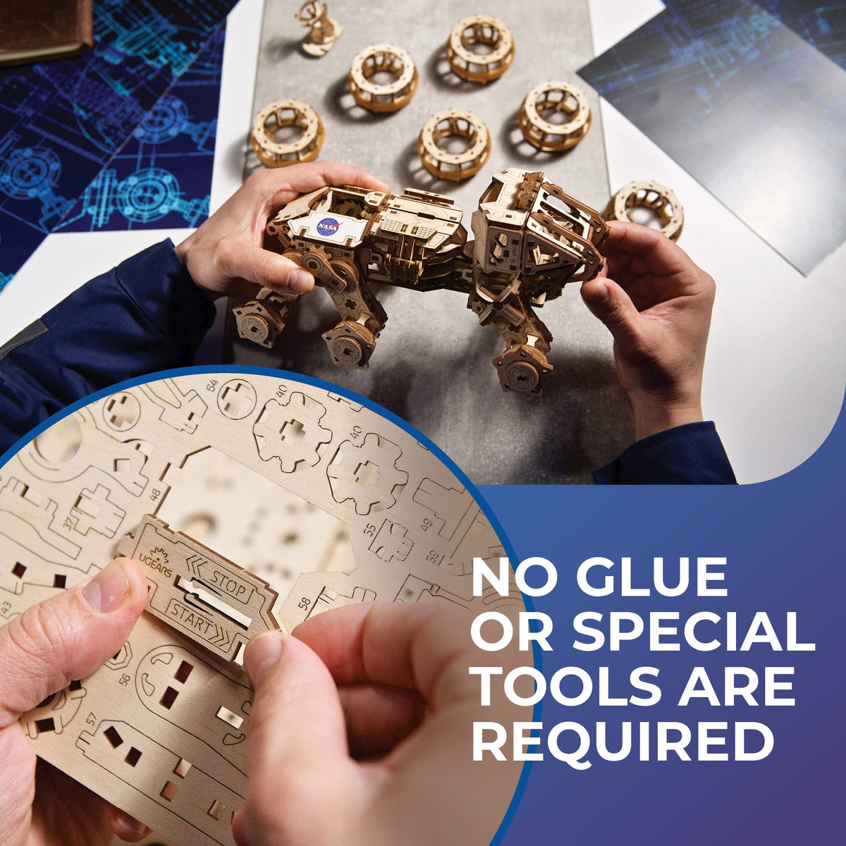 3D Wooden Puzzle Mechanical Model with Spring Drive S66365