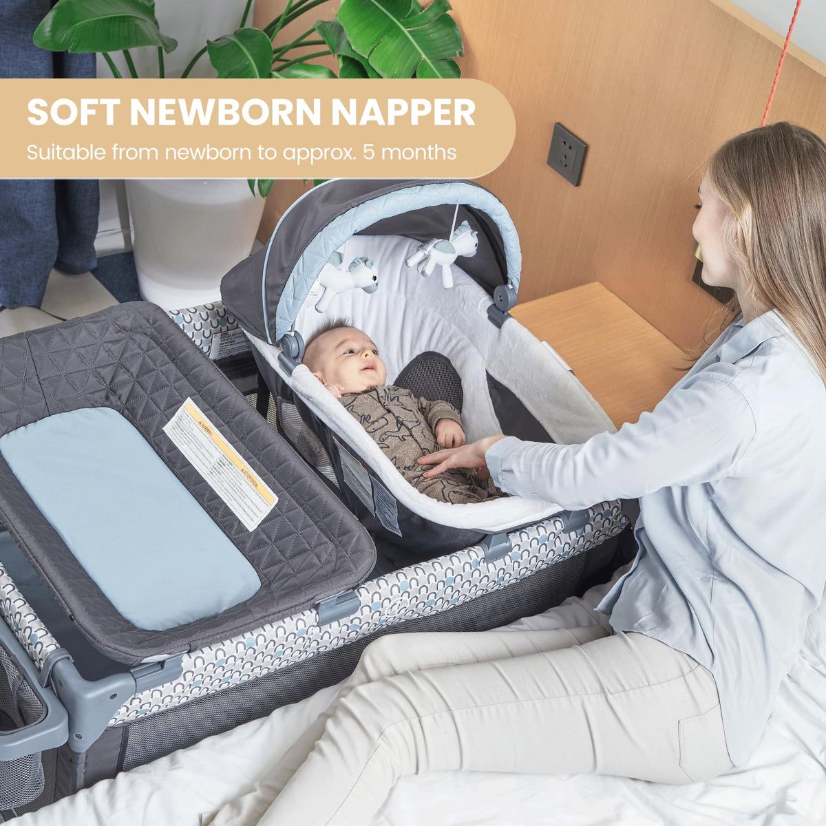 5 in 1 Foldable Baby Crib Playpen Y6106