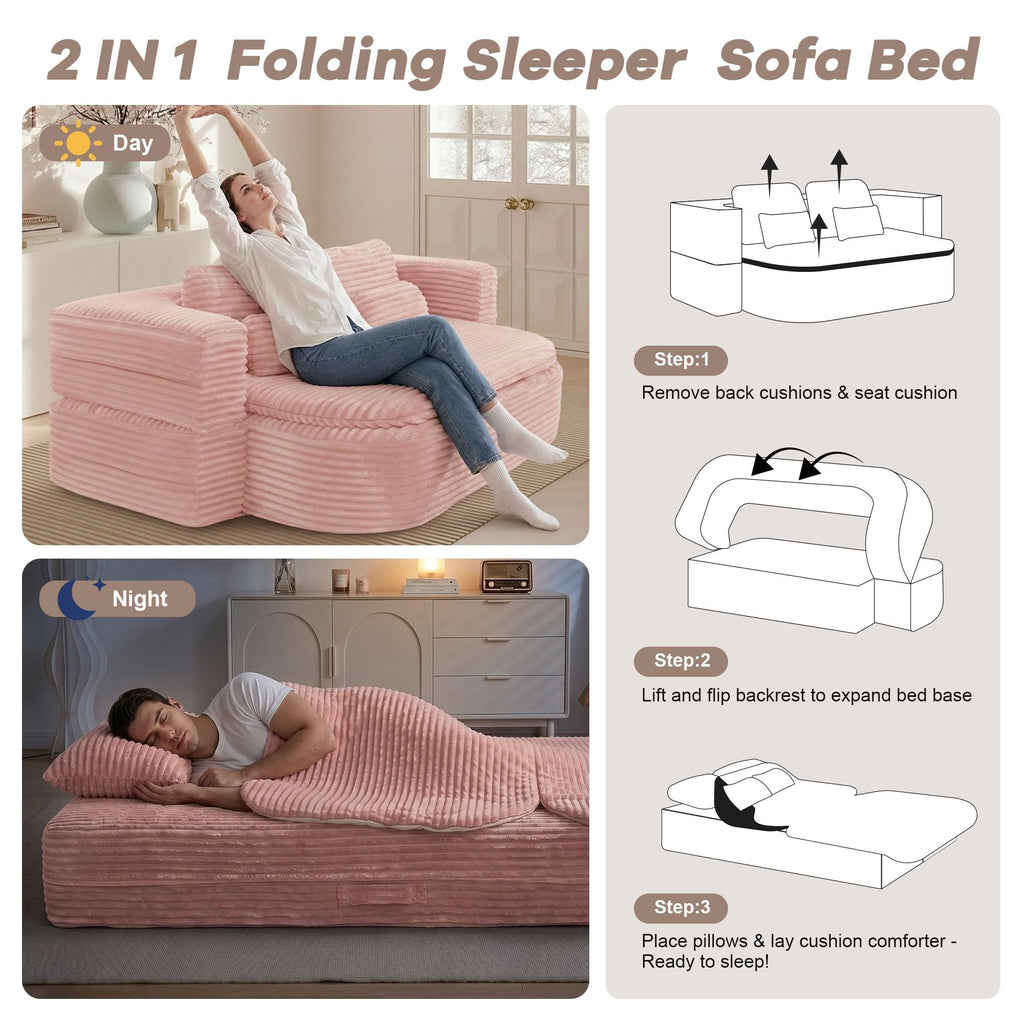75'' Folding Sleeper Sofa Bed L807
