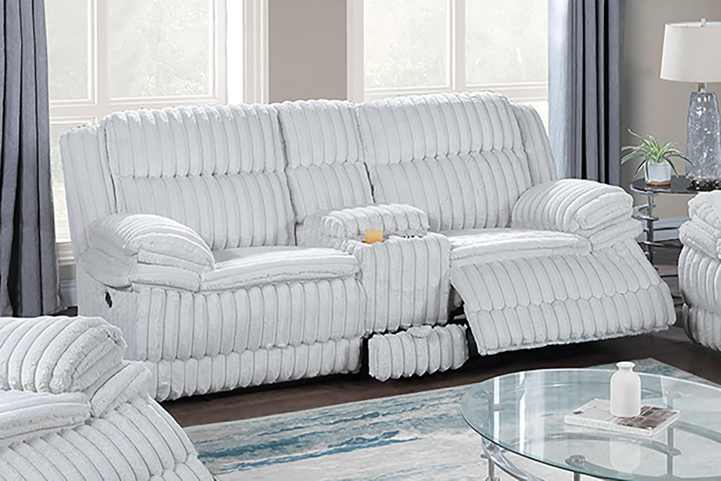 Light Gray Corduroy Manual Motion Loveseat N748