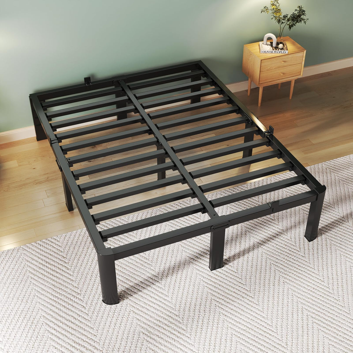 Queen Size 18 Inch Metal Platform Bed Frame L415812