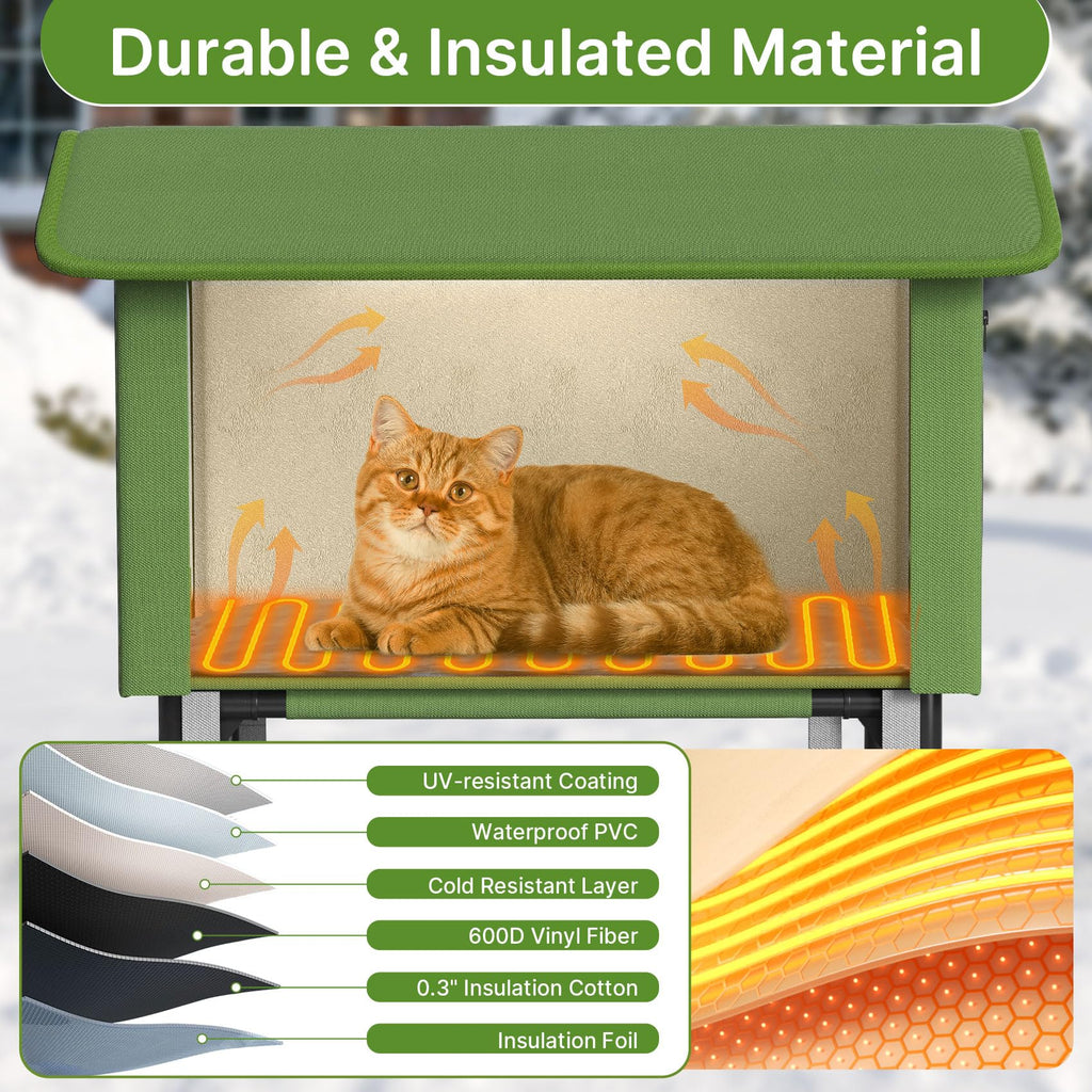 24" Heated Cat House with Escape Door N335721