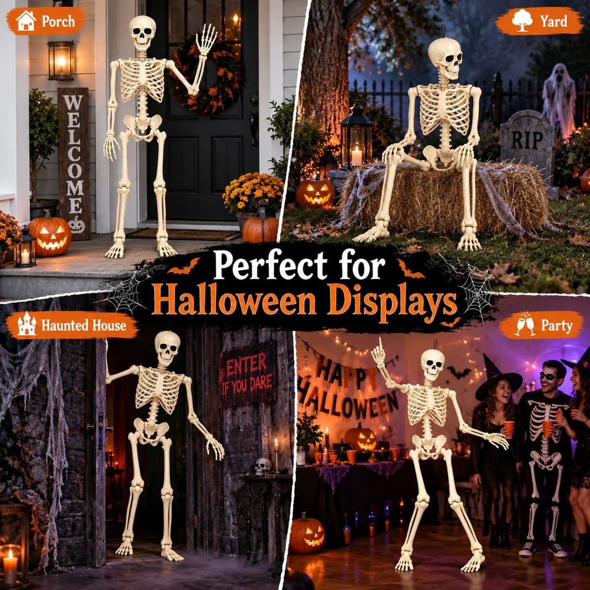 Posable Halloween Skeleton T43079