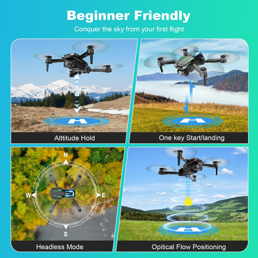 Foldable Mini Drone with 1080P Camera, 2 Batteries J110