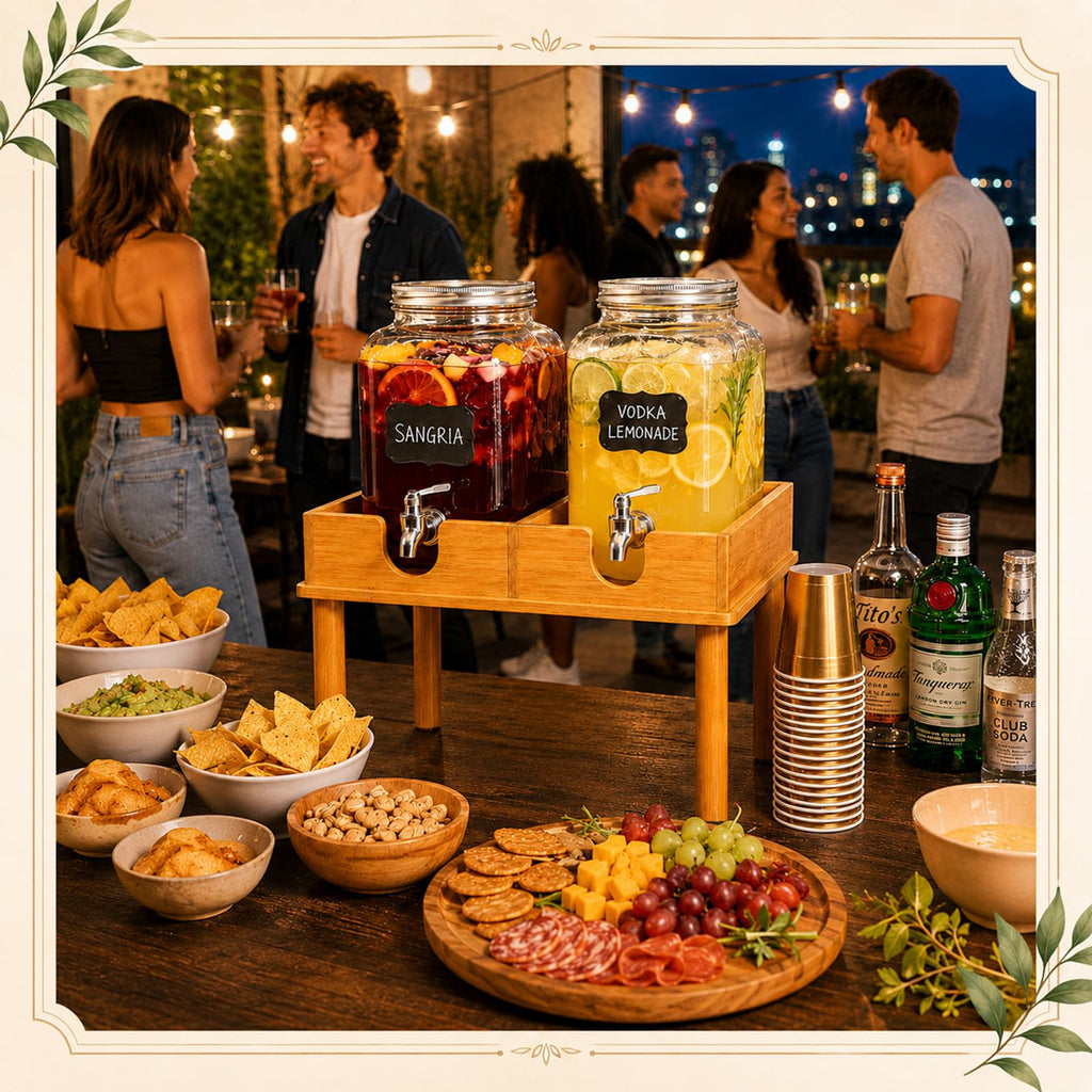 Bamboo Drink Dispenser Stand S99866