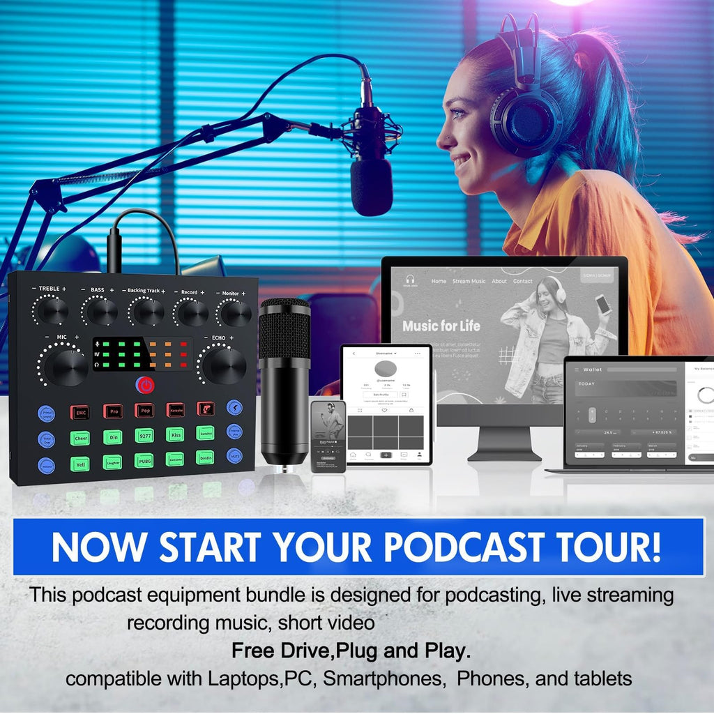Podcast Equipment Bundle with Voice Changer E1979