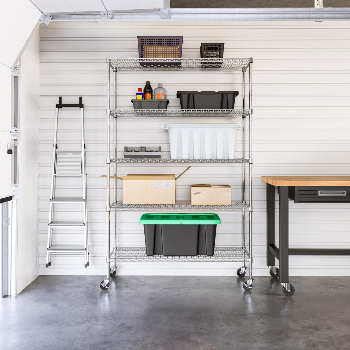 5-Tier Solid Steel Wire Shelving Rack V542910