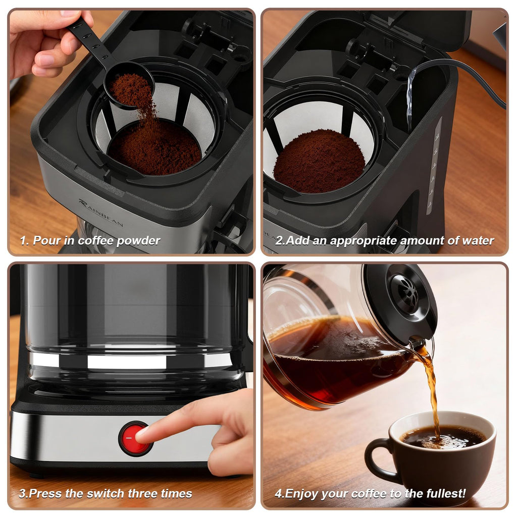 12-Cup Drip Coffee Maker with Glass Carafe C320313