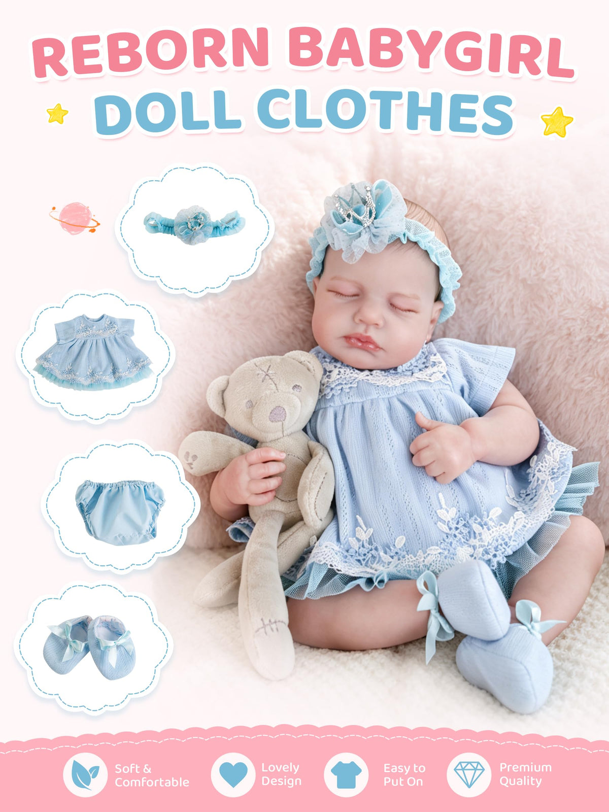 Blue Baby Doll Clothes 17-20 Inches D472201