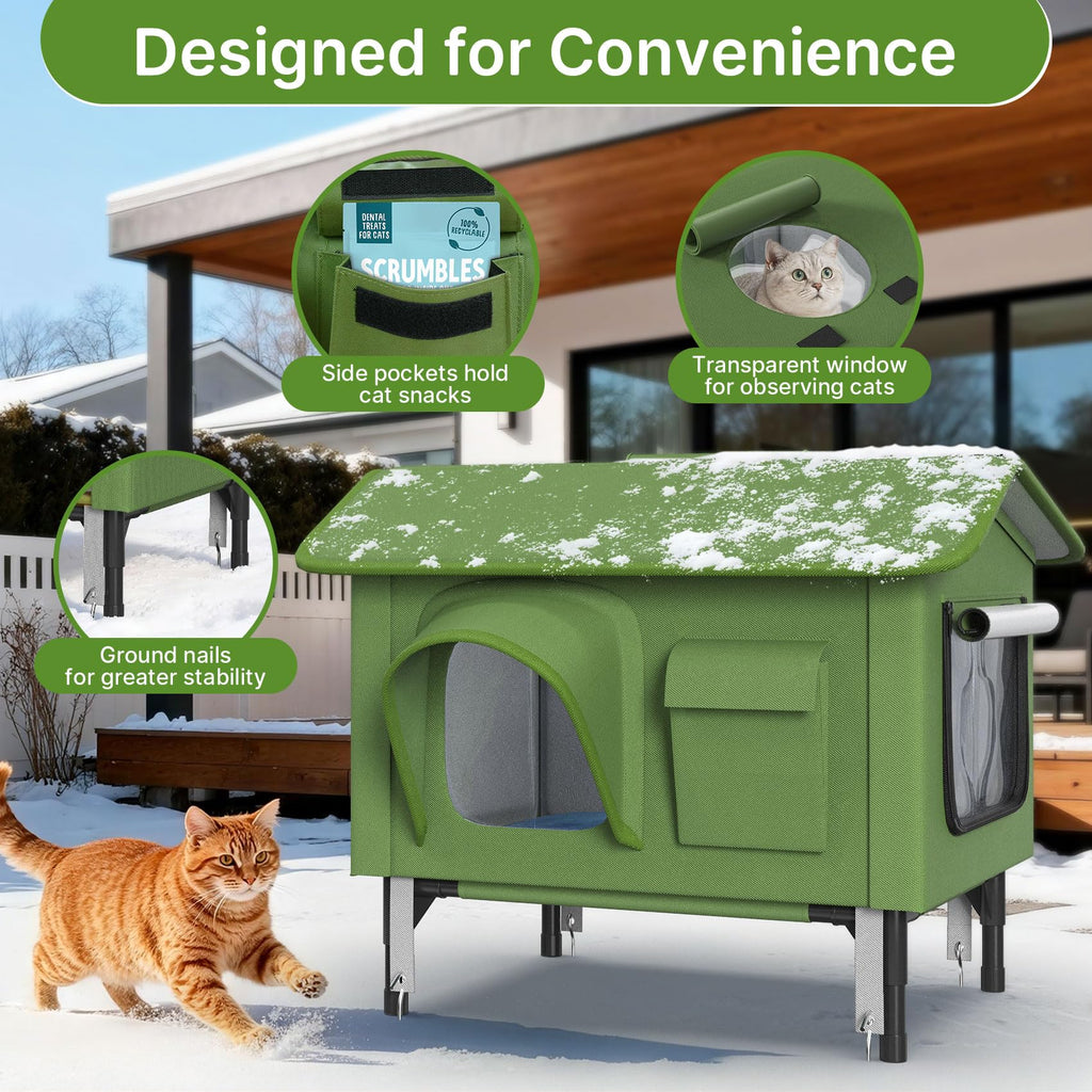 24" Heated Cat House with Escape Door N335721