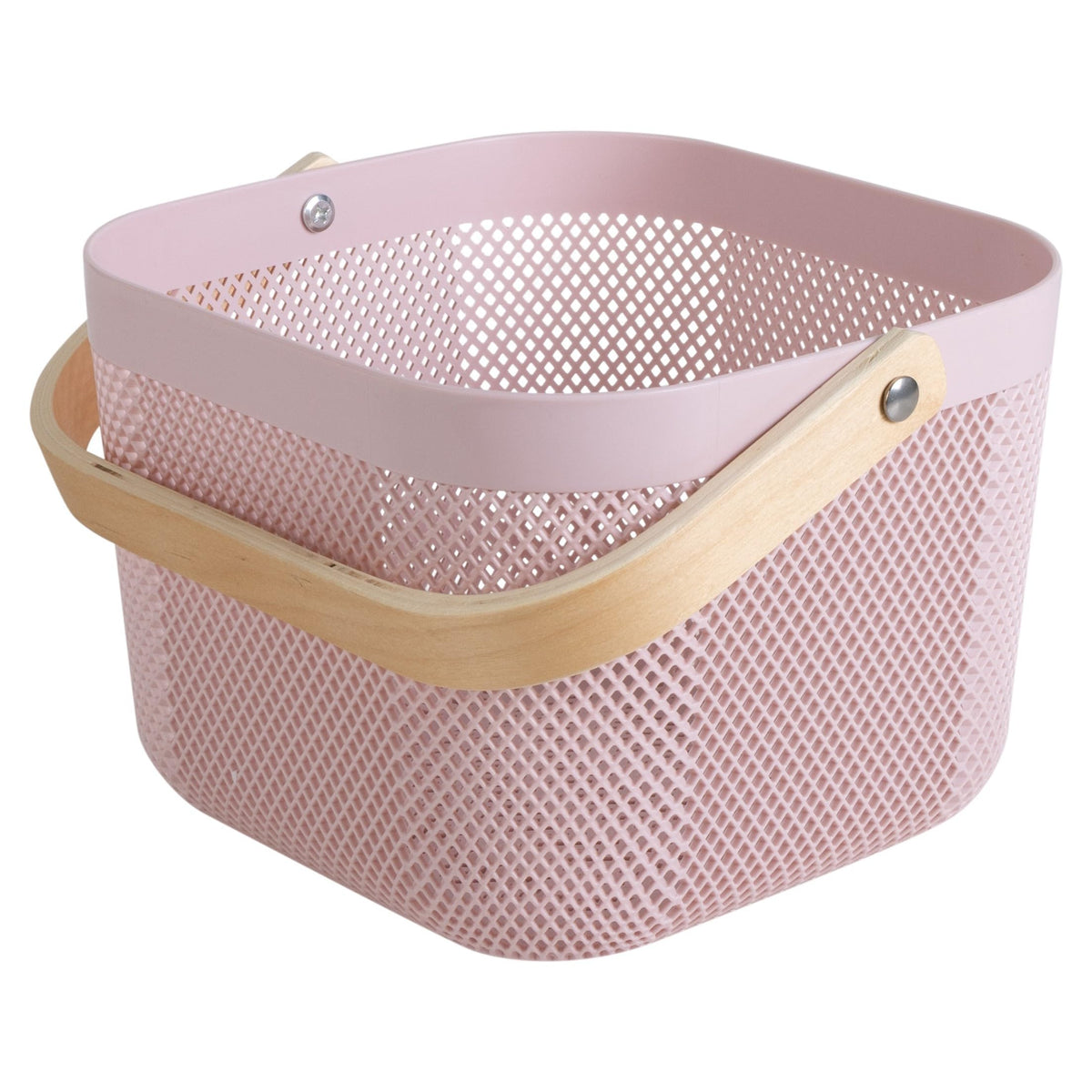 Small Mesh Storage Basket with Wooden Handle C652