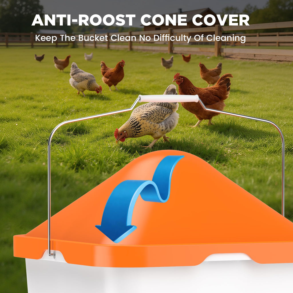 5 Gallons Chicken Waterer Bucket with Cups and Adjustable Legs C12668