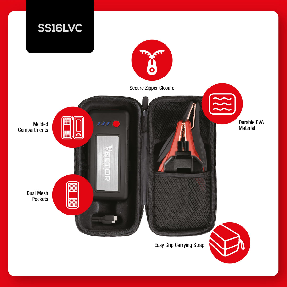 1600 Peak Amp Lithium Jump Starter with USB Power Bank Y727134