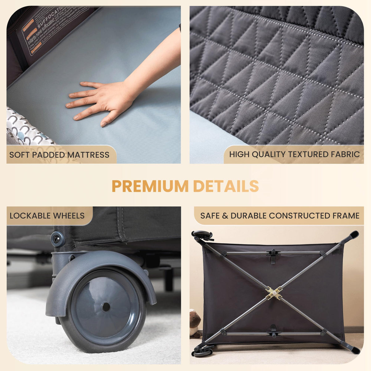 5 in 1 Foldable Baby Crib Playpen Y6106