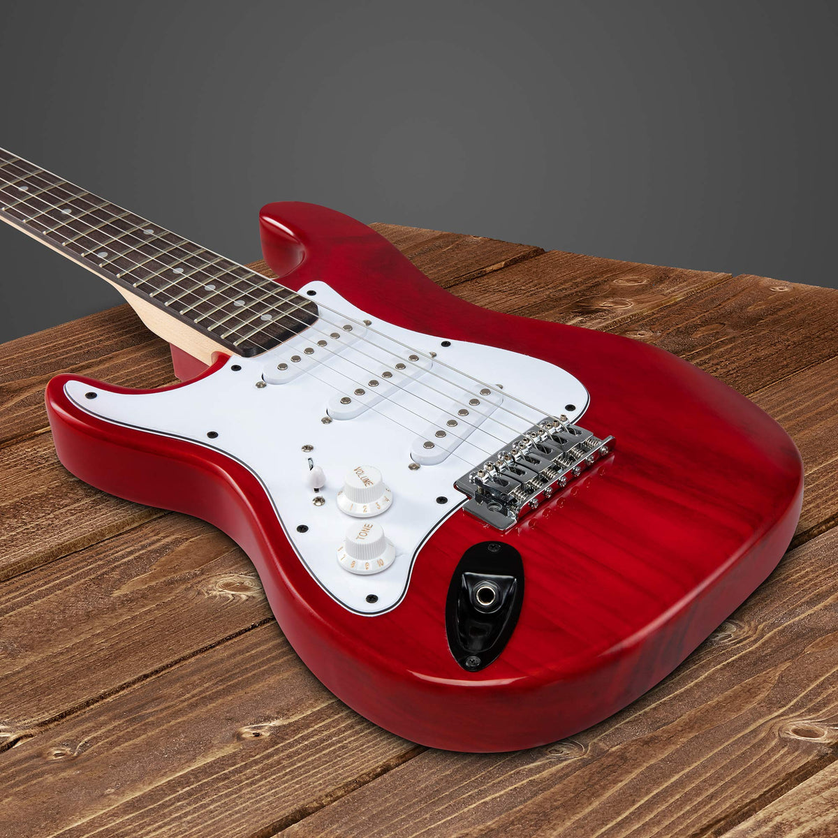 Left Hand 36 Inch 3/4 Size Electric Guitar Kit Red C777021