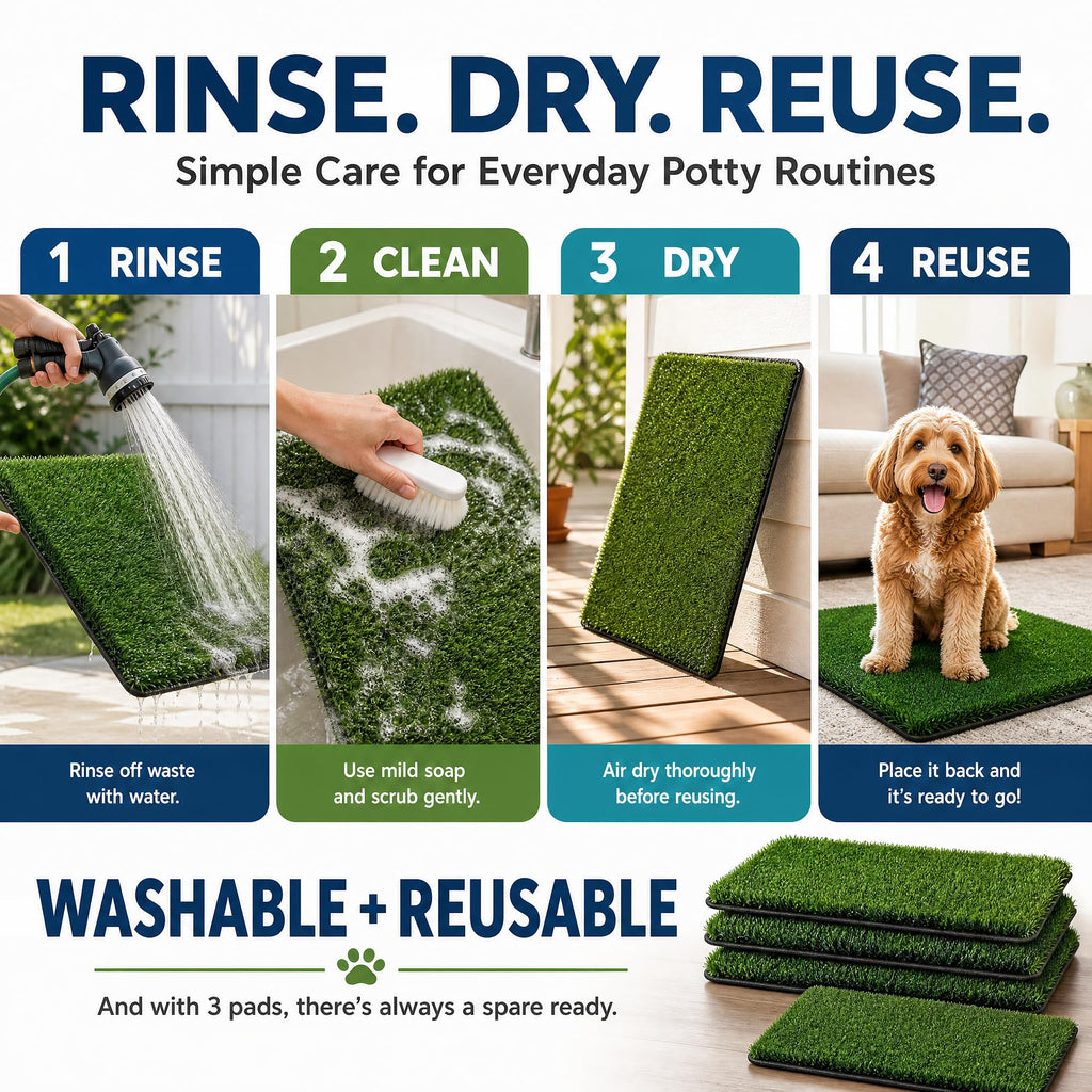 Dog Potty Grass Pads, 3 Pack, 25 x 20 in Replacement Turf X19190