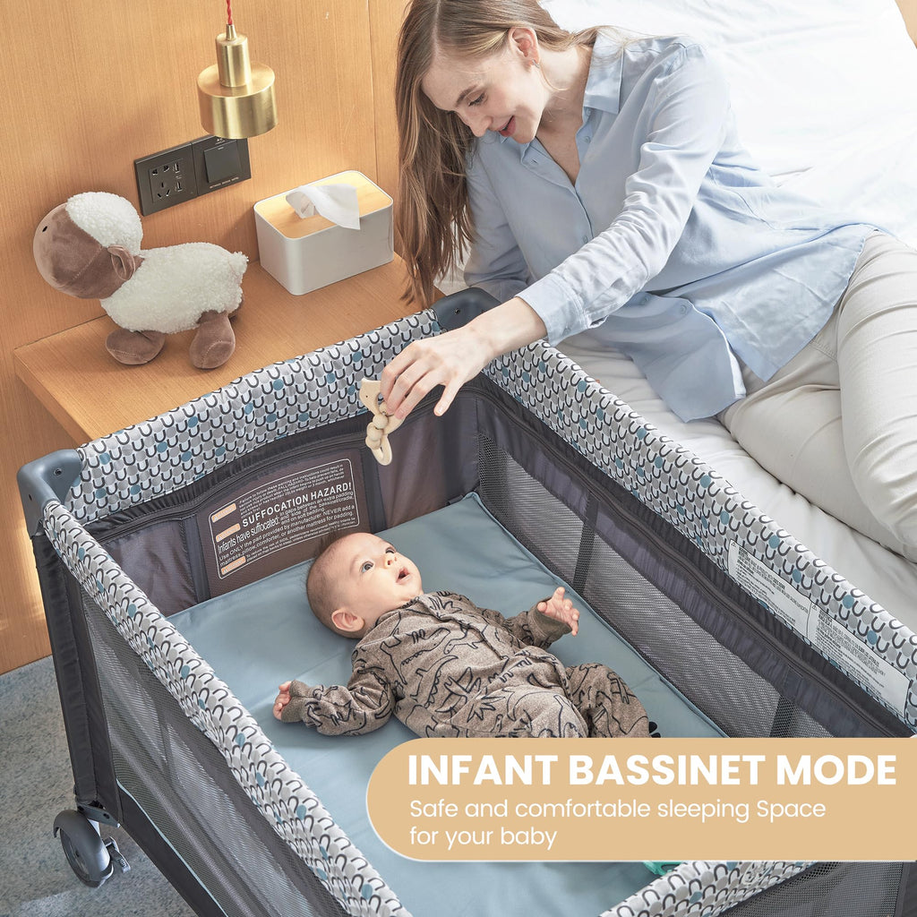 5 in 1 Foldable Baby Crib Playpen Y6106
