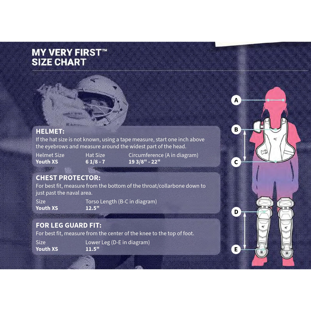 Youth Softball Catcher's Set with Helmet, Leg Guards & Chest Protector V678