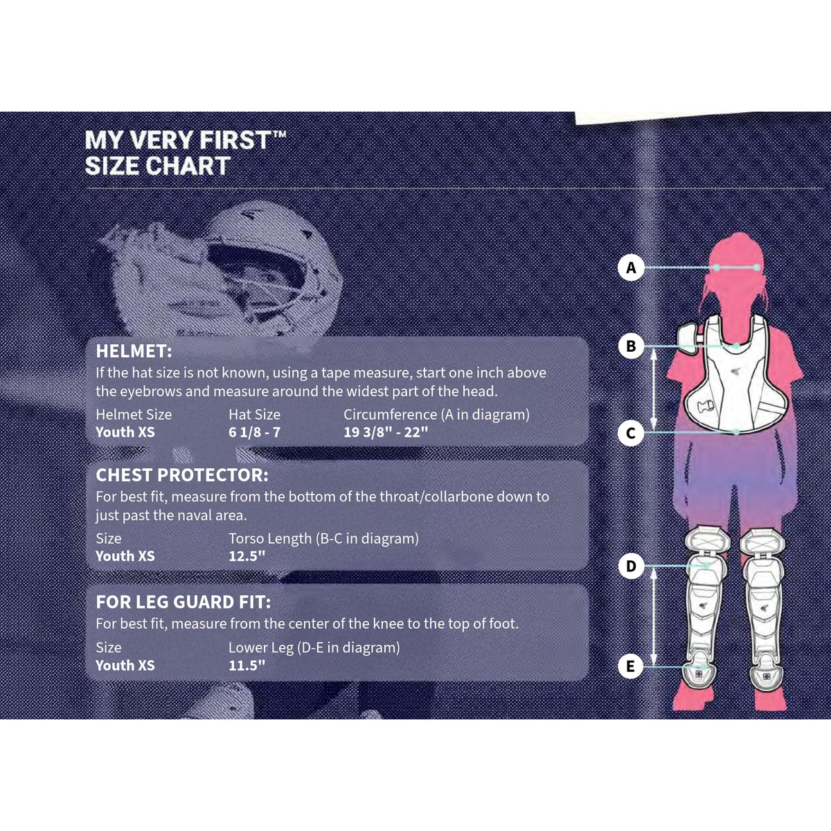 Youth Softball Catcher's Set with Helmet, Leg Guards & Chest Protector V678