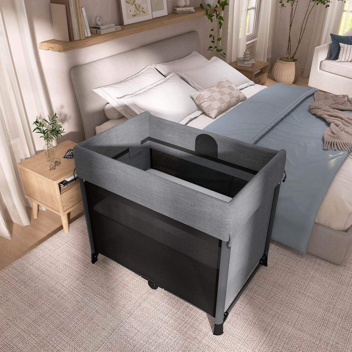 Portable Playard with Instant Fold and Bassinet, Grey T866